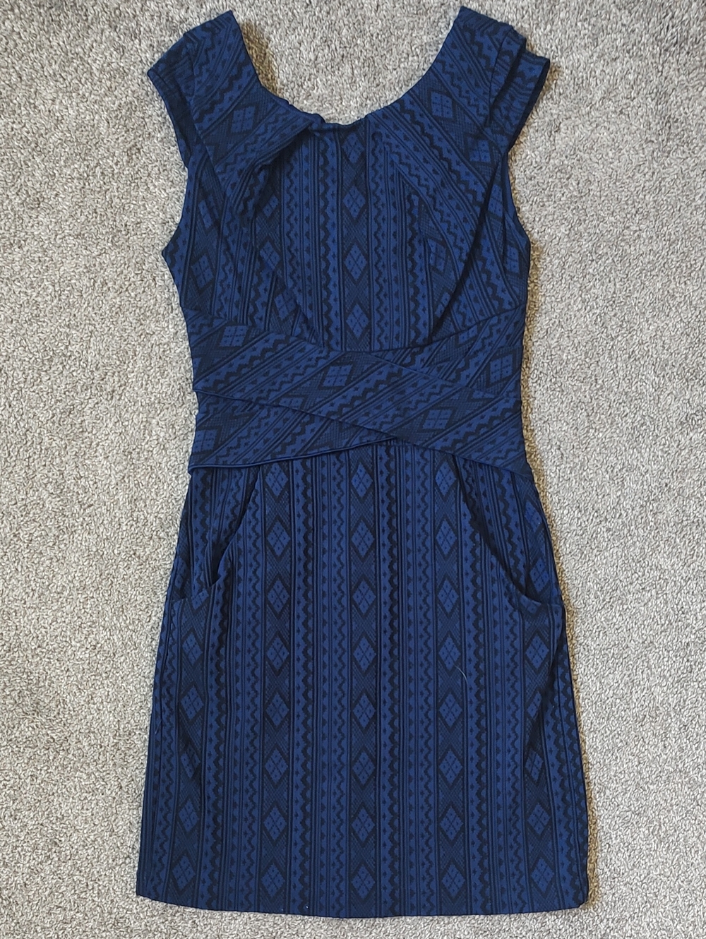 Teeze Me Size 5 Black & Blue Sleeveless Dress